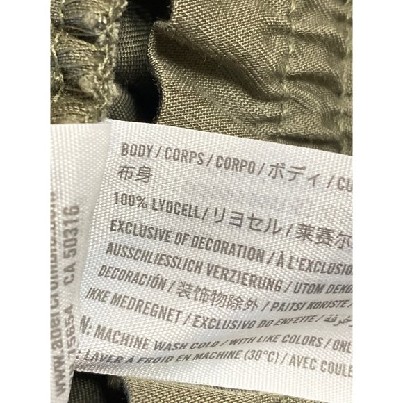 Abercrombie & Fitch Cargo Joggers Olive Green High Rise Paperbag Waist - Picture 8 of 12